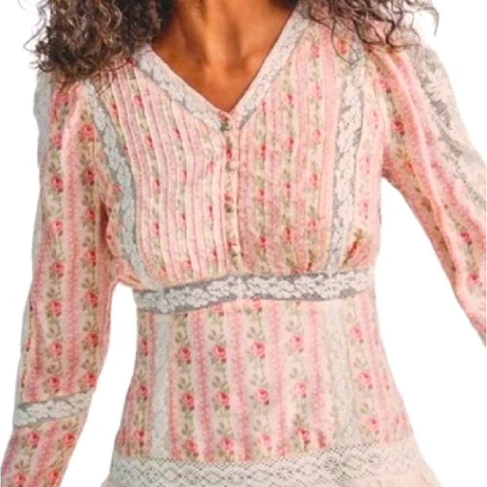 Loveshackfancy Pirelle dress in silk and lace